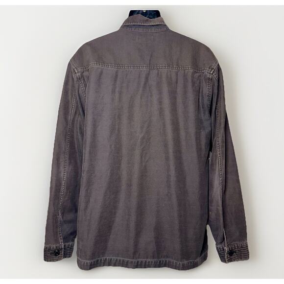 Rare VTG Quicksilver Mens LG Army Gray Military Button Shirt Jacket QSUA-0703 - Picture 3 of 14